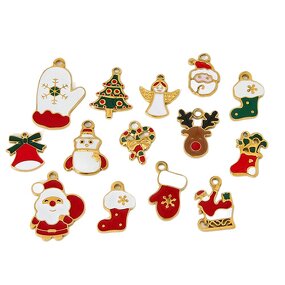 Stainless Steel Snowman Elk Pendant Manufacturer - Women's Punk European American Cross-border Christmas Oil Dropping DIY Jewelry Accessories