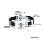 Silicone Cross Bracelet Manufacturer - Top Quality Engravable Religious Jewelry Cuff Bangle Stainless Steel Cuff Rubber for Men