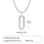 Stainless Steel Punk Necklace Manufacturer - Hot Selling High Polishing Square Jewelry for women men gifts