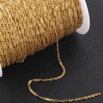 Stainless Steel Water-wave Chain Manufacturer - 100meters/roll 2mm Wide Non Tarnish 18K Gold Plated Singapore Necklace for DIY Jewelry Making