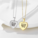 Stainless Steel Heart Necklace Manufacturer - New Design Cross-border Personalized with Bamboo Chain Vintage Style Custom Blank Pendant