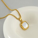 Stainless Steel Geometric Square Pendant Necklace Manufacturer - Hot Selling Men's Sweater Chain Shell Acrylic Jewelry Fashion Chains