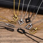 Stainless Steel Punk Necklace Manufacturer - Hot Selling High Polishing Square Jewelry for women men gifts