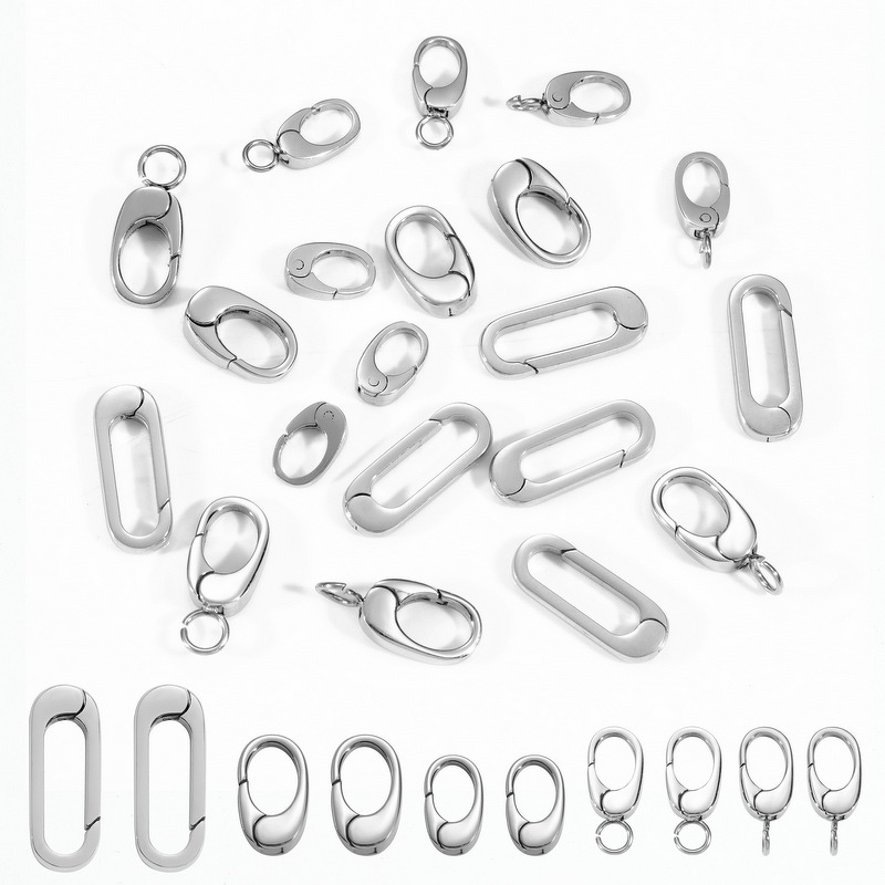 Oval Buckle Manufacturer - Stainless Steel Jewelry Clasp DIY Handmade Accessories Flat End Snap Button Multi-size 18K Gold