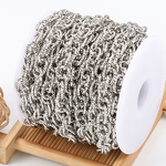 Stainless Steel Link Chain Manufacturer - By Meter Double Weave Embossed Unisex Necklace/Bracelet Geometric Shape Shiny & Trendy for DIY