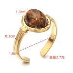 Stainless Steel Vintage Ring Manufacturer - Waterproof Jewelry Wholesale 18K Gold Natural Stone