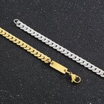 Stainless Steel Jewelry Set Manufacturer - Wholesale Custom Hand Made 18k Pvd Gold Trendy NK Men Women Geometric Chain Bracelet Necklace