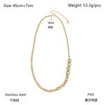 Stainless Steel Beads Bracelet Manufacturer - Luxury New Punk 18k Gold Plated Geometric Large Round Ball Jewelry for Unisex