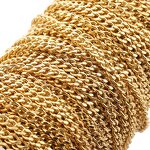 Stainless Steel Cuba Chain Necklace Manufacturer - 50meters/Roll 6mm Wide Non Tarnish 18K Gold Plated Minimalist Chopin Loose