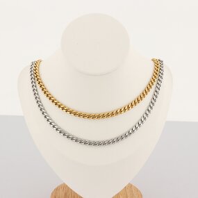 Stainless Steel Cuban Link Chain Manufacturer - 5mm Width Fashion Jewelry 18k Gold Wholesale Diy Making Europe Popular Bracelets Necklace Men