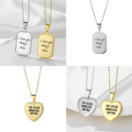 Stainless Steel Heart Necklace Manufacturer - New Design Cross-border Personalized with Bamboo Chain Vintage Style Custom Blank Pendant