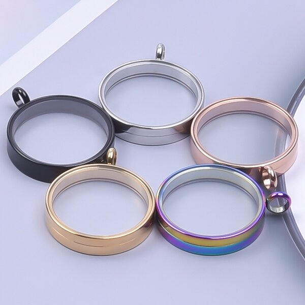 Stainless Steel Locket Pendant Manufacturer - Promotion High Quality Floating Round Memory Glass Window Locket Necklace for Ashes