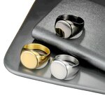 Titanium Steel Unisex Ring Manufacturer - European American Simple Vintage Fashion Cold Wind Pattern Seal Gold-color Plating