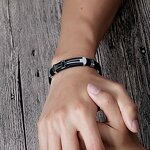 Stainless Steel Cross Bracelets Manufacturer - 2025 Wholesale Stock Mixed Designs Men's Religious Lord's Prayer Silicone Spanish Fashion Charm