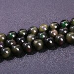 Semi-Precious Gemstone Beads - Natural Black Rainbow Obsidian Ice Black 4-14mm Loose Beads