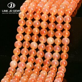 Orange Sugar Heart Agate Beads - 8mm New Fashion High Quality for Jewelry Making