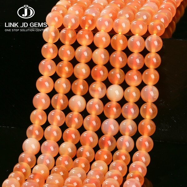 Orange Sugar Heart Agate Beads - 8mm New Fashion High Quality for Jewelry Making