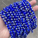 Dark Blue Evil Eye Beads - 4-10mm Round Shape Glazed Glass for Bracelet Earring Necklace