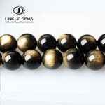 Rainbow Black Gemstone Stone Beads - 4-16mm 5A 7A Round Polished Gold Obsidian Beads