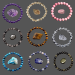 Natural Stone Beaded Bracelets - 6-10mm High Quality Elastic Round Energy Bracelets