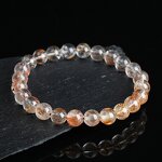 Natural Silver Rutilated Quartz Bracelet - Handmade High Quality Crystal Beaded