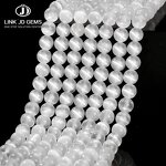 Natural Stone Beads Manufacturer - 5A White Selenite Clear Cat Eye Gypsum Loose Beads