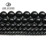 Natural Black Agates Onyx Stone Beads - 4-12mm Smooth Round Loose Beads for Jewelry Making