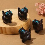 Desk Ornament Cute Room Decor - Birthday Gift Kawaii Cat Miniature Figurines Art Carving