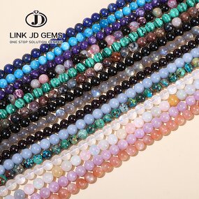 Natural Tiger Eye Amethyst Quartz Crystal Beads - 4-12mm Round Loose Gemstone for Jewelry Making