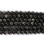 Rainbow Black Gemstone Stone Beads - 4-16mm 5A 7A Round Polished Gold Obsidian Beads