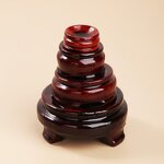 Crystal Sphere Base Mahogany Holder - Wood Pedestal Support 4-75g Home Ornament