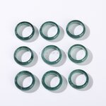 Natural Guatemala Blue Water Jadeite Ring - Gemstone Round Women Men Fashion