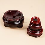 Crystal Sphere Base Mahogany Holder - Wood Pedestal Support 4-75g Home Ornament