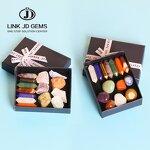 Natural Stone Specimen Box Set - Seven Chakra Rough Mineral Stone Hexagonal Column