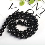 Natural Black Agates Onyx Stone Beads - 4-12mm Smooth Round Loose Beads for Jewelry Making