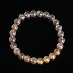 Natural Silver Rutilated Quartz Bracelet - Handmade High Quality Crystal Beaded