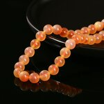 Orange Sugar Heart Agate Beads - 8mm New Fashion High Quality for Jewelry Making