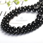 Natural Black Agates Onyx Stone Beads - 4-12mm Smooth Round Loose Beads for Jewelry Making