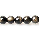 Rainbow Black Gemstone Stone Beads - 4-16mm 5A 7A Round Polished Gold Obsidian Beads