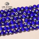 Crystal Glass Spacer Beads - Dark Blue Lampwork Evil Eye 4-10mm for Jewelry Making