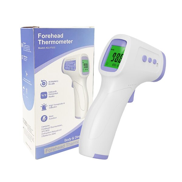 Thermometer Manufacturer - AOJ Digital Electric Non-Contact Infrared Forehead Gun LCD Portable Baby