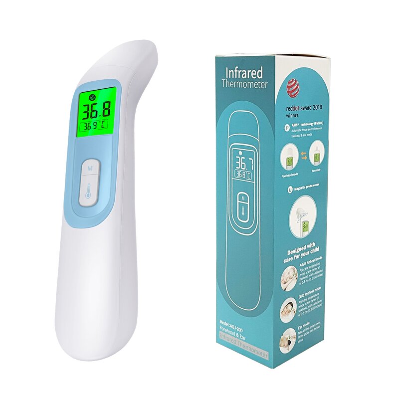 Thermometer Manufacturer - AOJ Non Contact Laser Digital Infrared Temporal Forehead Child Gun