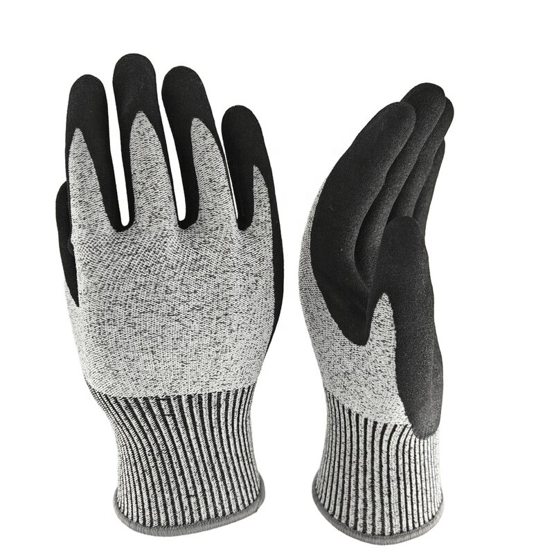 Cut Resistant Gloves Manufacturer - M Size High Dexterity for Rebar Tying Construction with Nitrile Sandy Palm Coating