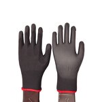 PU Coated Work Gloves Manufacturer - Wear-Resistant Black Nylon Polyester for Hand Protection