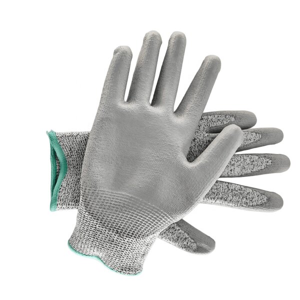 Cut Safety Work Gloves Manufacturer - 13gauge EN388 Anti-Cut HPPE Polyurethane Coated for Glass/Ceramic Tile Installation