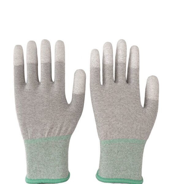 ESD Gloves Manufacturer - Economical Polyurethane Nylon with Elastic Wrist for Cleanroom Environments