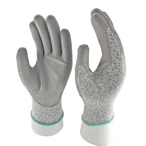 Work Protection Gloves Manufacturer - HPPE Shell PU Dipped Level 5 Anti Cut Hand Protection