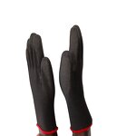 PU Coated Work Gloves Manufacturer - 13g Black Nylon Polyester for Construction Safety
