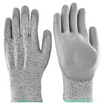 Cut Resistant Gloves Manufacturer - Level 5 Gray Speckled Liner PU Palm Coated