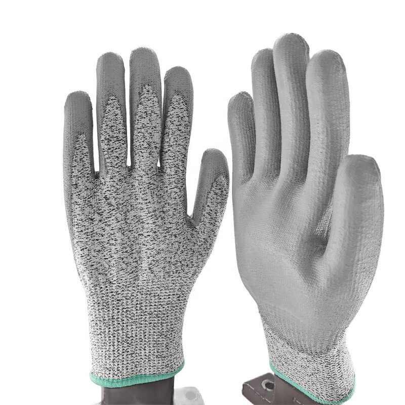 Cut Resistant Work Gloves Manufacturer - Non Slip ANSI A4 with PU Coating for Metal Fabrication Wood Working Construction